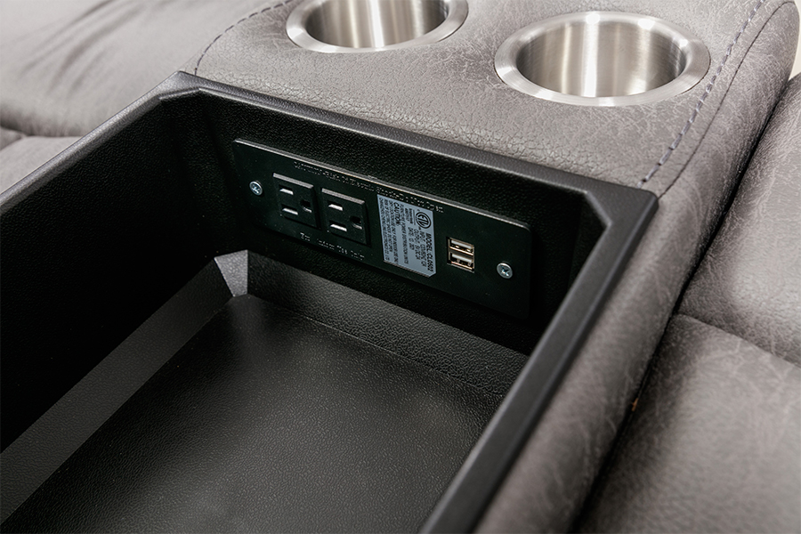 RC-7756 Polyester Tech Fabric Manual Reclining Loveseat cu consolă